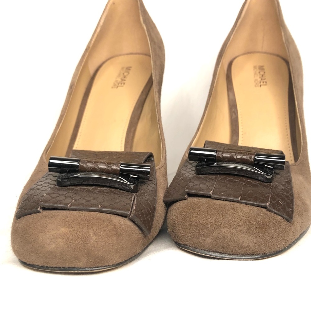 Michael Kors Leather Slip on Heels Sz 7 1/2 - Picture 9 of 16